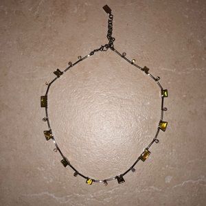 Silver Necklace with Mosaic Beads